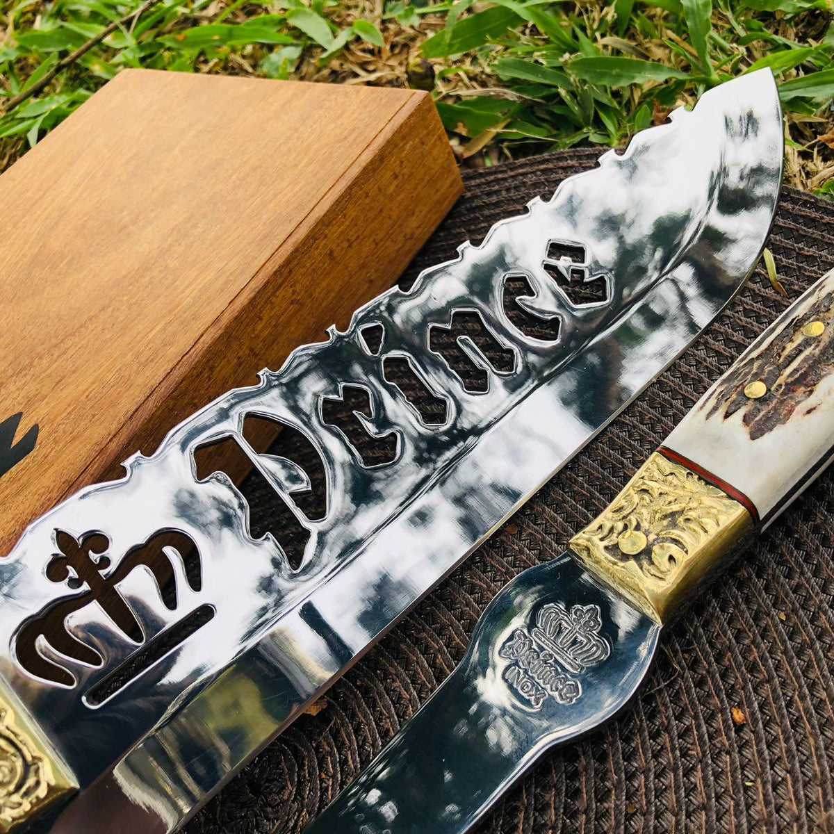 Kit Churrasco Prince | Picanheira 10" + Garfo em Chifre de Cervo Natural