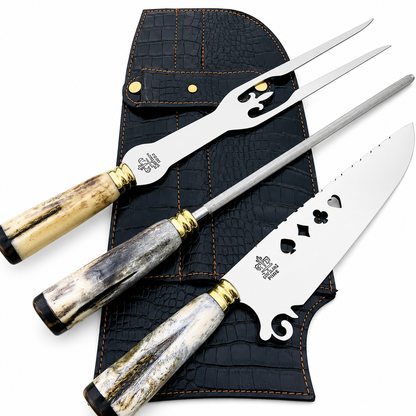 Kit Churrasco Premium | Picanheira 10" + Chaira + Garfo